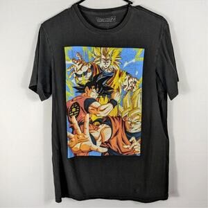 Dragon Ball Z Men’s M Graphic T-Shirt Goku Super Saiyan Black Tee 100% Cotton